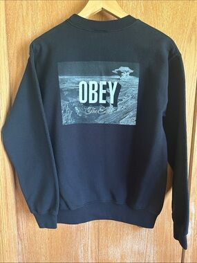 Obey Black Crewneck with White Logo